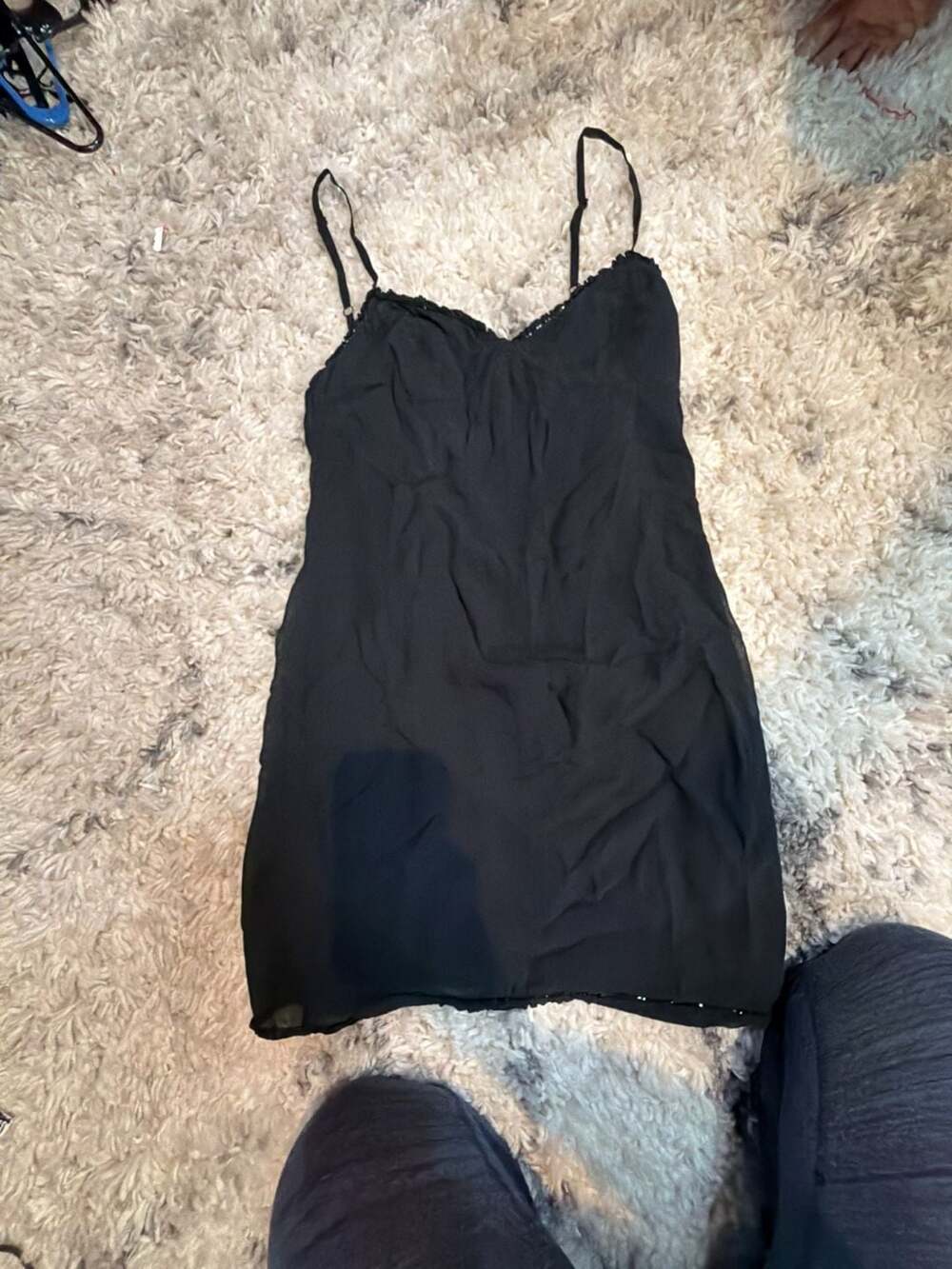 Ralph Ralph Lauren Black Spaghetti Strap Mini Slip Dress